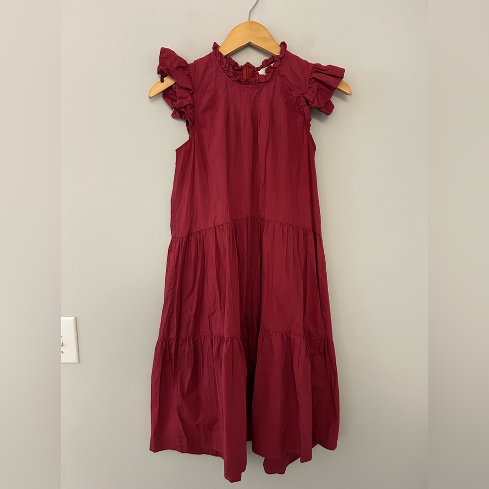 Sea New York Waverly High Neck Tunic Mini Dress Burgundy